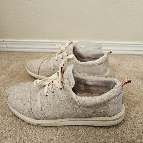 TOMS Del Rey Charcoal Wool with Shearling Shoes Women's 9 - Picture 5 of 9